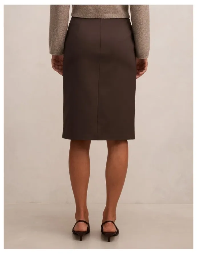 Forever New Lucy Belted Pencil Skirt in Brown