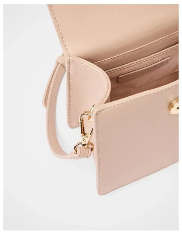 Forever New Maria Metal Flower Small Bag in Cream