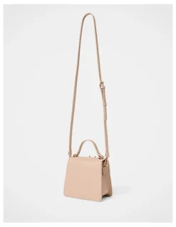 Forever New Maria Metal Flower Small Bag in Cream