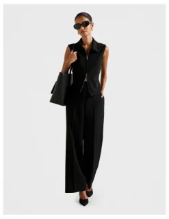 Forever New Marissa Wide Leg Pants in Black