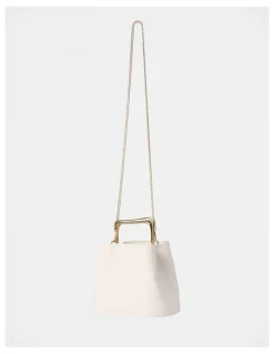 Forever New Martha Metal Handle Bag in White