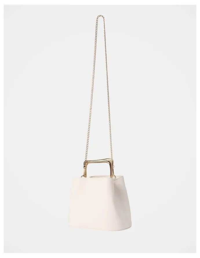 Forever New Martha Metal Handle Bag in White