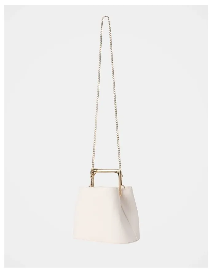 Forever New Martha Metal Handle Bag in White