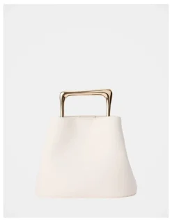 Forever New Martha Metal Handle Bag in White