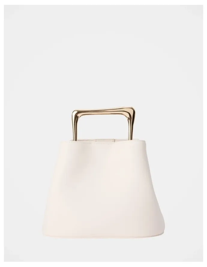 Forever New Martha Metal Handle Bag in White