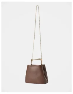 Forever New Martha Metal Handle Bag in Brown