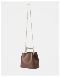 Forever New Martha Metal Handle Bag in Brown