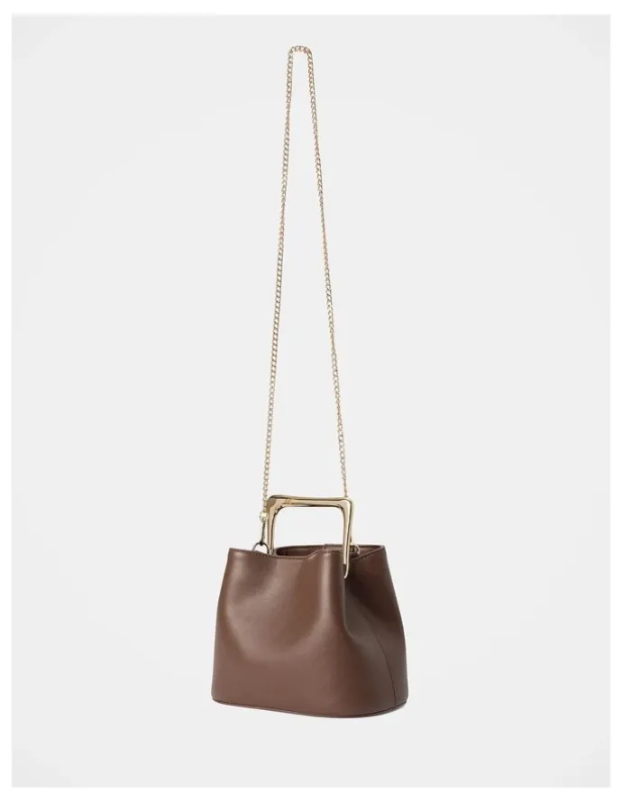 Forever New Martha Metal Handle Bag in Brown