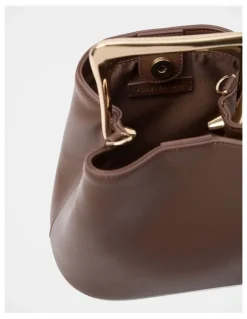 Forever New Martha Metal Handle Bag in Brown