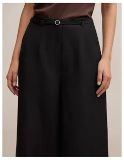 Forever New Matilda Linen Blend Wide Leg Pants in Black