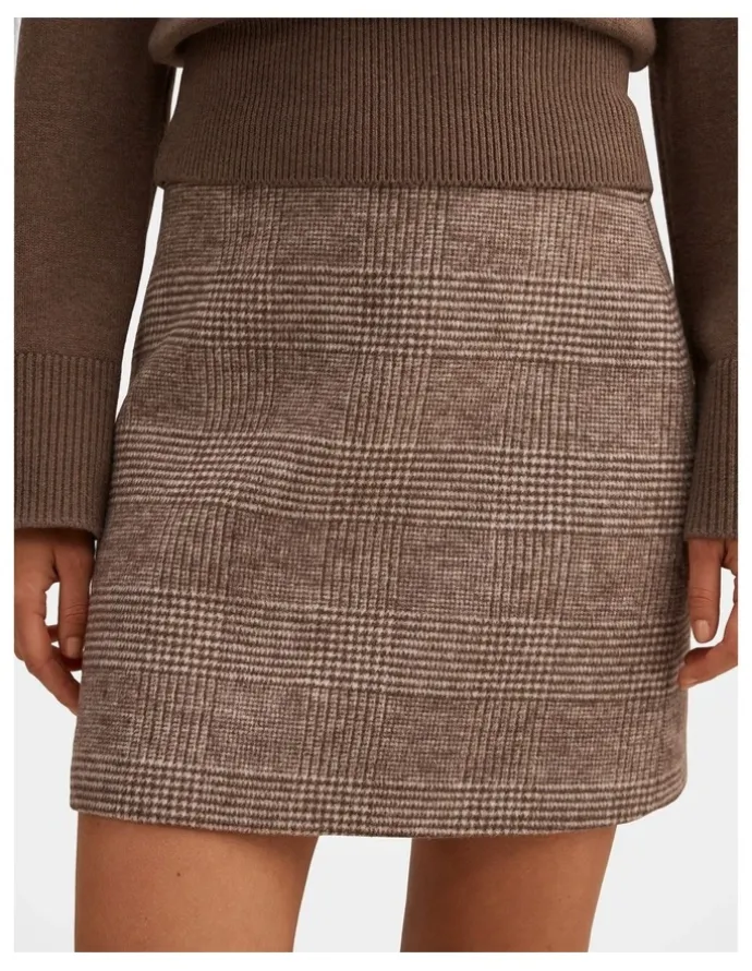 Forever New Molly Checked Mini Skirt in Brown