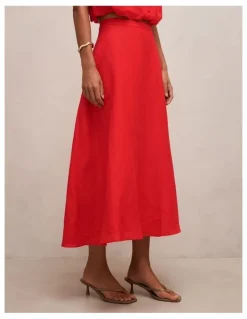 Forever New Neve Circle Skirt in Red
