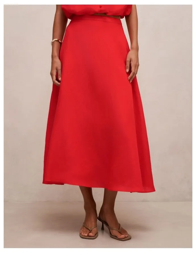 Forever New Neve Circle Skirt in Red