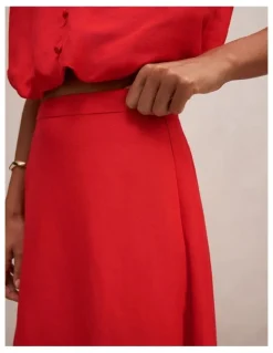 Forever New Neve Circle Skirt in Red