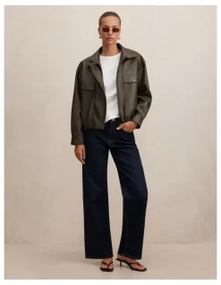 Forever New Nicki Mid Rise Straight Leg Jeans in Blue