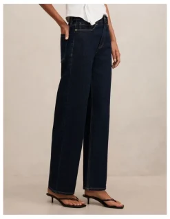Forever New Nicki Mid Rise Straight Leg Jeans in Blue