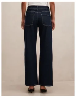 Forever New Nicki Mid Rise Straight Leg Jeans in Blue