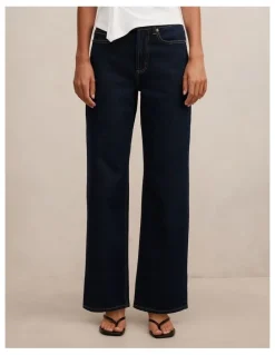 Forever New Nicki Mid Rise Straight Leg Jeans in Blue