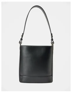 Forever New Odette Oval Hardware Bucket Bag in Black