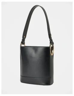 Forever New Odette Oval Hardware Bucket Bag in Black