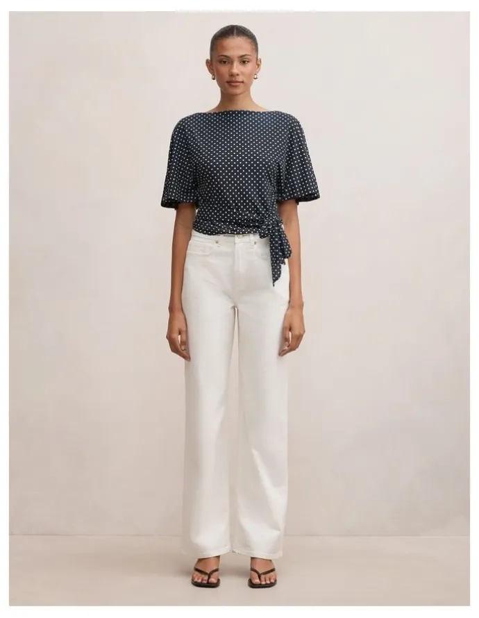 Forever New Paige Flutter Sleeves Tie Back Top