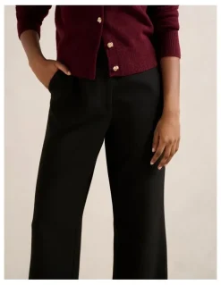 Forever New Petite Freya High Waist Wide Leg Pants in Black
