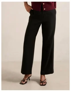 Forever New Petite Freya High Waist Wide Leg Pants in Black