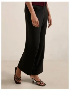 Forever New Petite Freya High Waist Wide Leg Pants in Black