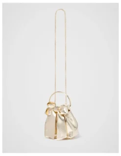 Forever New Petra Bow Metal Handle Bag in Gold