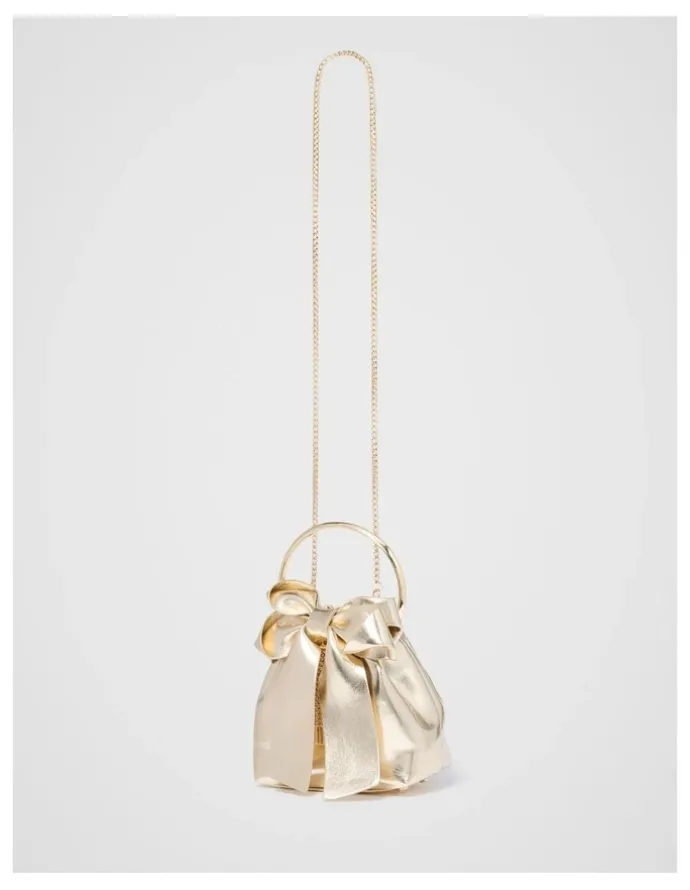 Forever New Petra Bow Metal Handle Bag in Gold