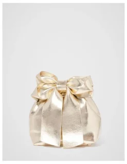 Forever New Petra Bow Metal Handle Bag in Gold