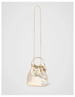 Forever New Petra Bow Metal Handle Bag in Gold
