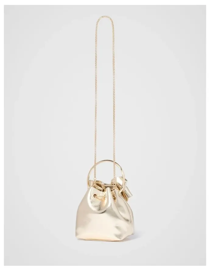 Forever New Petra Bow Metal Handle Bag in Gold