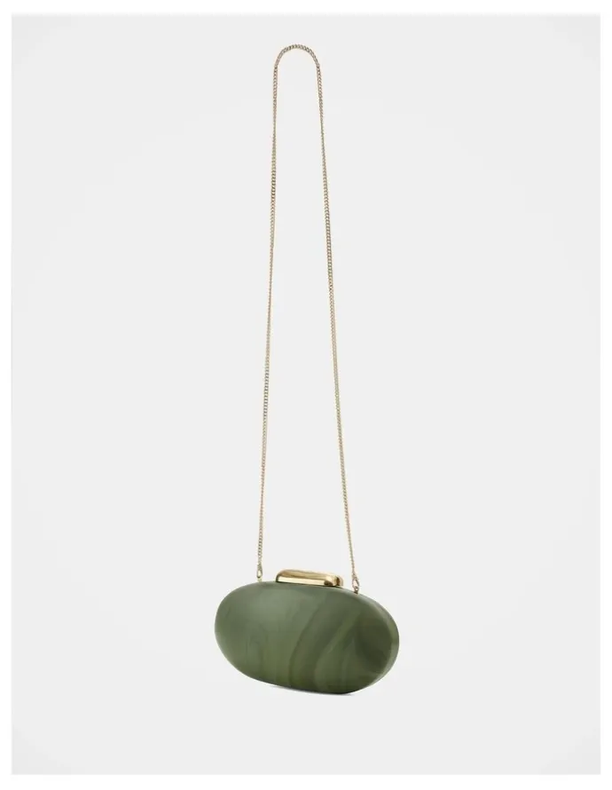 Forever New Peyton Oval Hardcase Clutch in Green