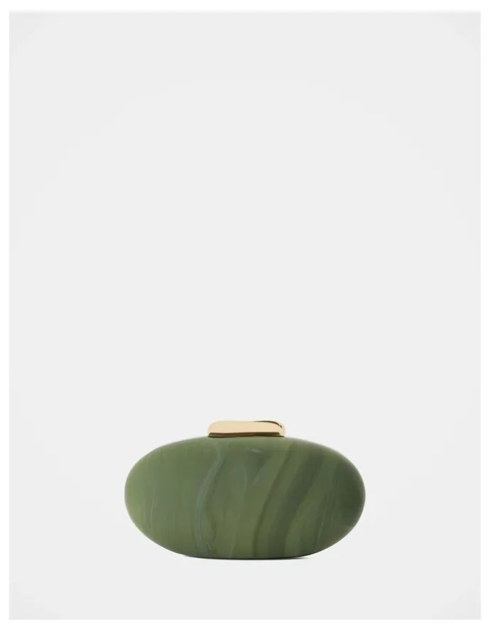 Forever New Peyton Oval Hardcase Clutch in Green