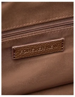 Forever New Portia Padlock Soft Clutch in Chocolate