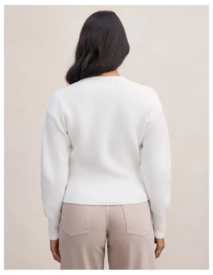 Forever New Raya V-Neck Sweater in White