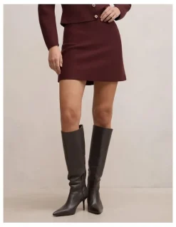 Forever New Robyn Knitted Mini Skirt in Red