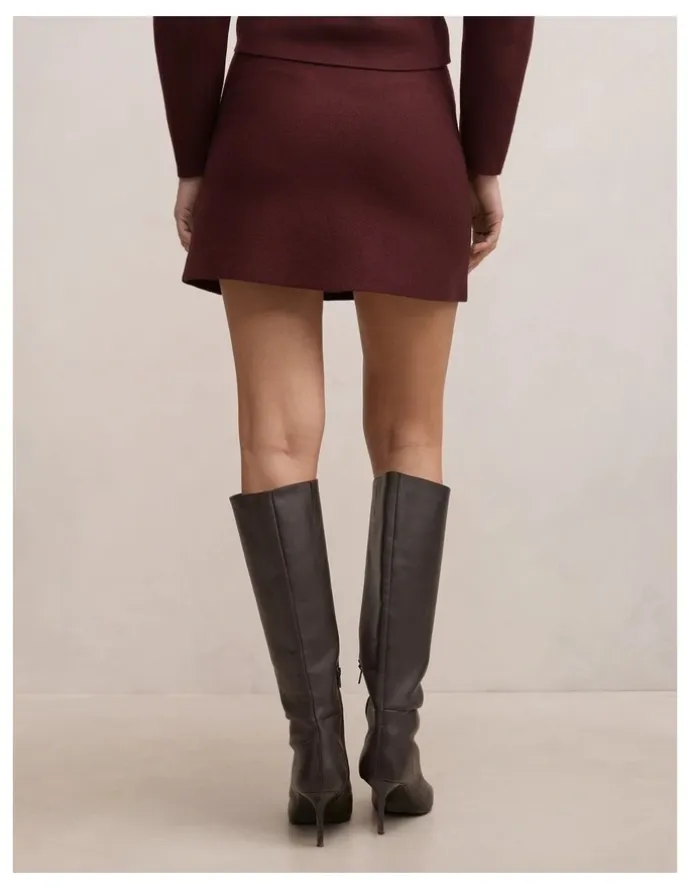 Forever New Robyn Knitted Mini Skirt in Red
