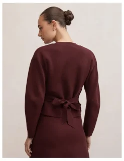 Forever New Robyn Tie Back Cardigan in Red