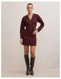 Forever New Robyn Tie Back Cardigan in Red