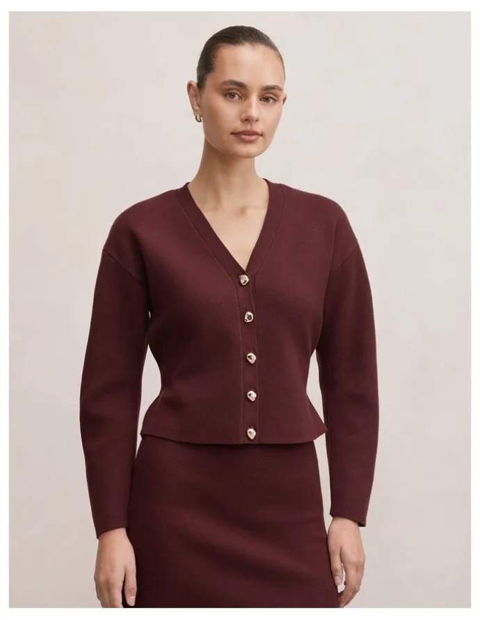 Forever New Robyn Tie Back Cardigan in Red