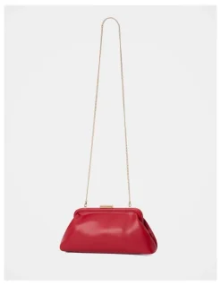 Forever New Sarah Metal Frame Clutch in Red