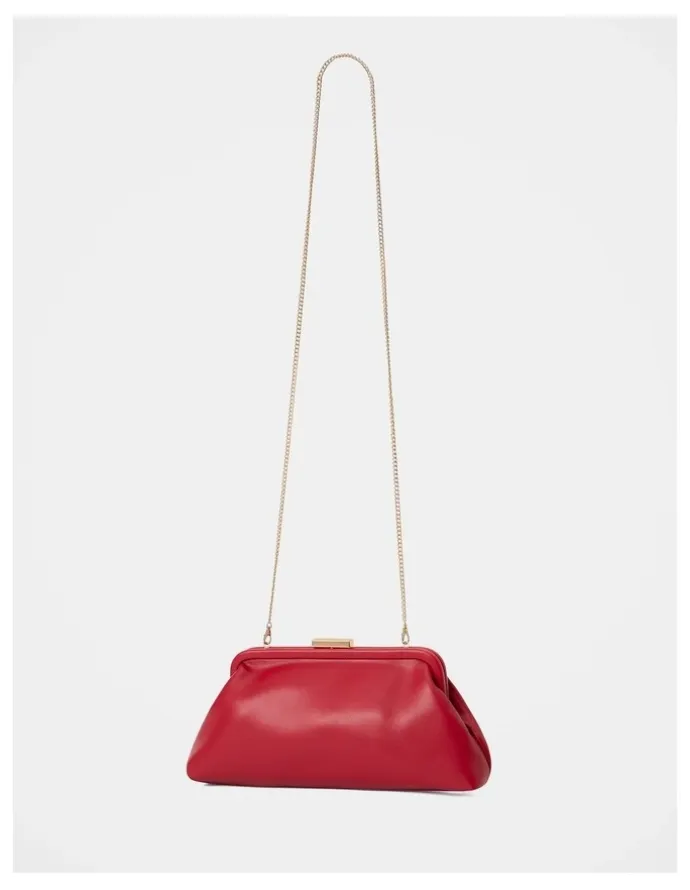 Forever New Sarah Metal Frame Clutch in Red