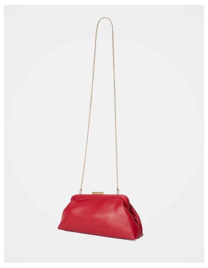 Forever New Sarah Metal Frame Clutch in Red