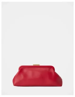Forever New Sarah Metal Frame Clutch in Red