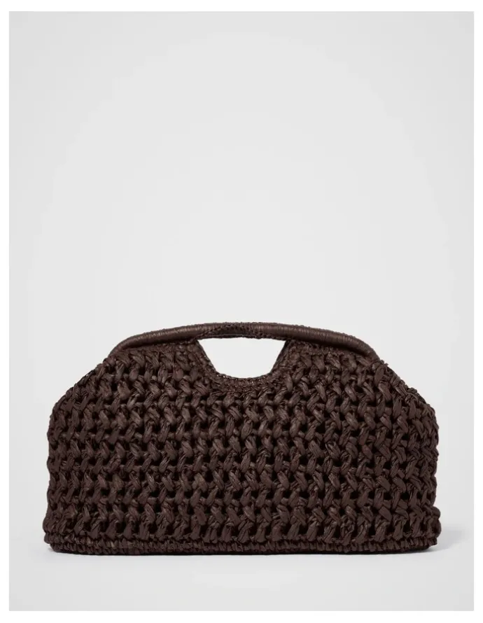 Forever New Shara Weave Frame Clutch Bag in Brown