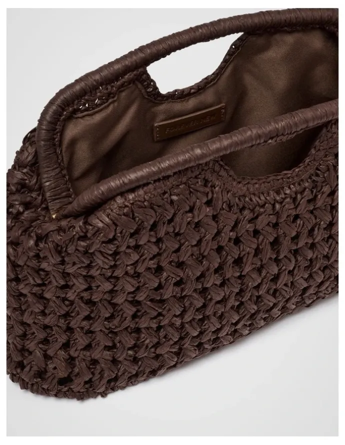 Forever New Shara Weave Frame Clutch Bag in Brown