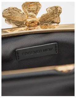 Forever New Tiffany Orchid Clasp Clutch Bag in Black
