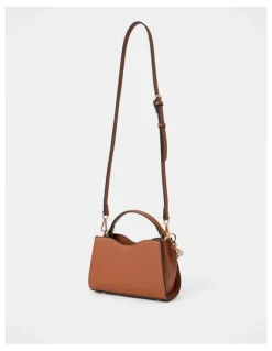 Forever New Victoria Scarf Lock Top Handle Bag in Brown